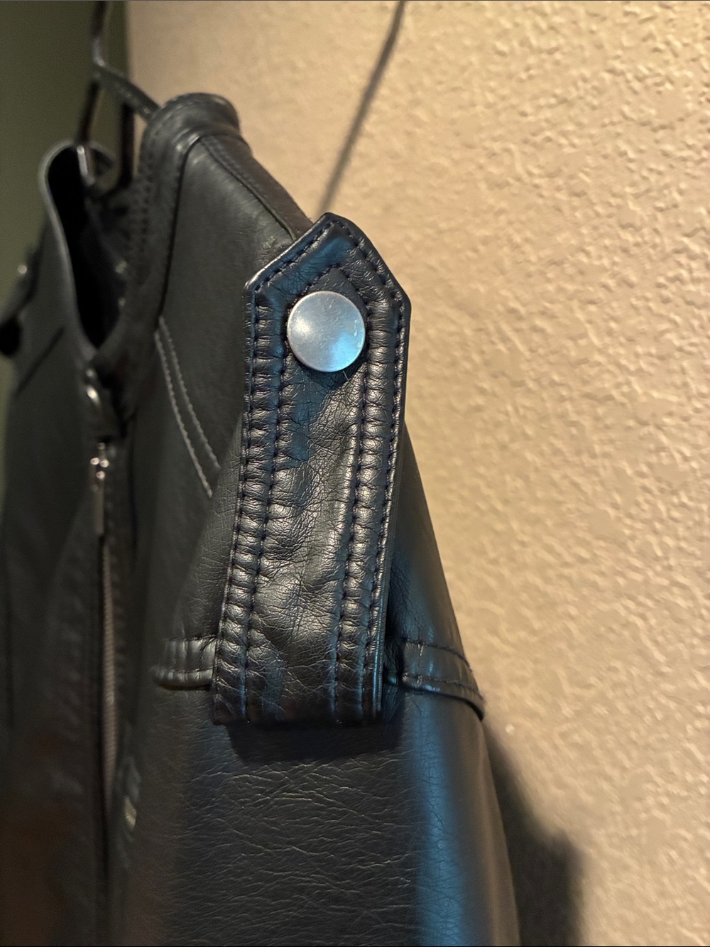Maurices Black Faux Leather Bomber Jacket - Picture 4 of 7